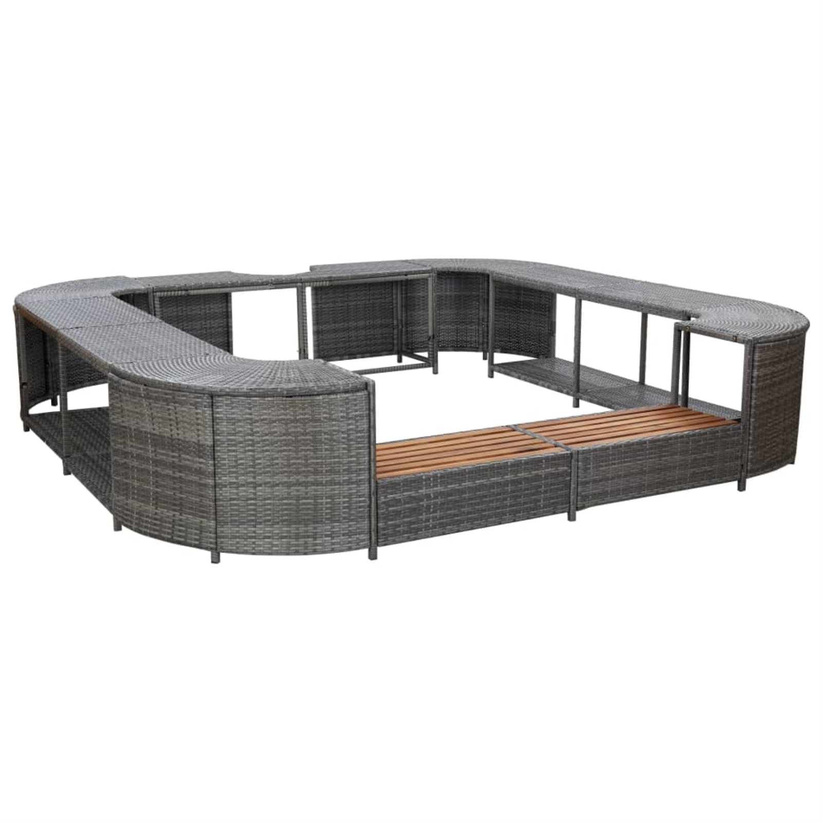 Bless international Odonell Square Spa Surround Poly Rattan Hot Tub Garden Sun Enclosure